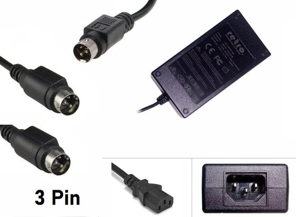 Zjiang Termal POS Barkod Etiket Yazıcı 24V 2.5A 3Pin DIN Adaptör RETRO ürün görseli 1