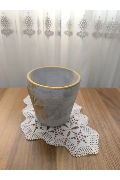 Gold eskitme beton orkide saksısı - Resim 2