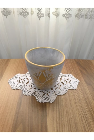 Gold eskitme beton orkide saksısı - Resim 5
