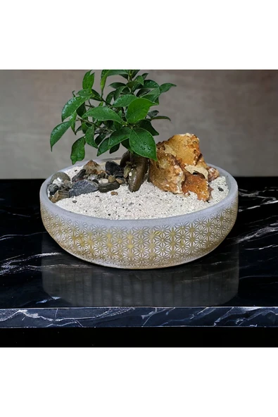 Hediyelik Bonsai Granit Çakıl Aranjmano - Resim 3
