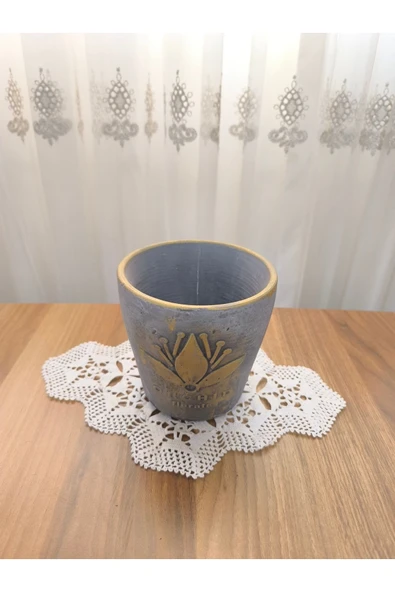 Gold eskitme beton orkide saksısı ürün görseli 1