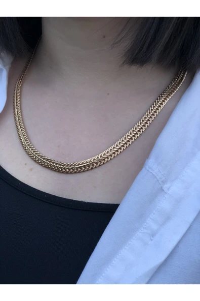 Balık Sırtı Gold Zincir Kolye ürün görseli 1