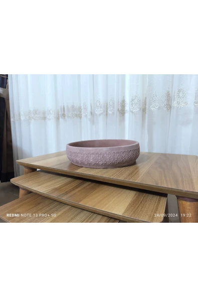 Ser Dizayn Çift Taban Taş Vazo Aranjman Bonsai ve Orkide Saksısı ürün görseli 1