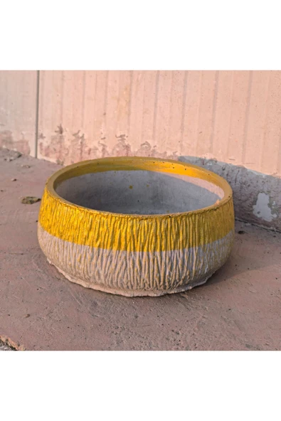 Çizgili Beton Çiçek ve Orkide Saksısı no2 ürün görseli 1
