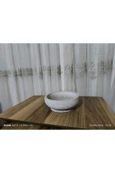 Çift Taban Taş Vazo Aranjman Bonsai ve Orkide Saksısı ürün görseli 1
