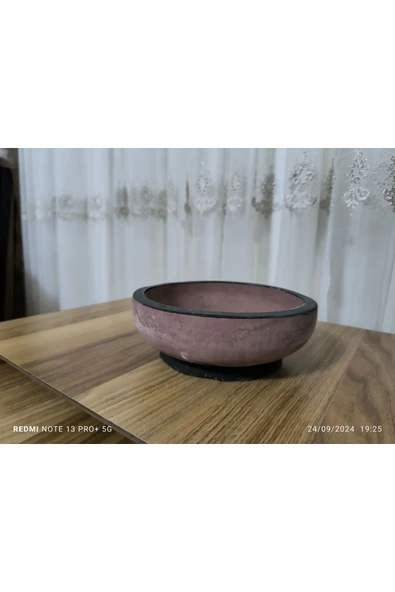 Beyrut Dizayn Çift Taban Taş Vazo Aranjman Bonsai ve Orkide Saksısı ürün görseli 1