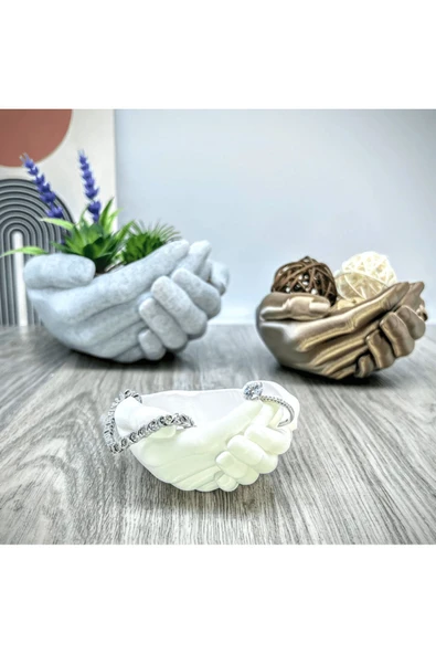 Dekoratif siyah mermer renkli avuç saksı 13cm ürün görseli 1