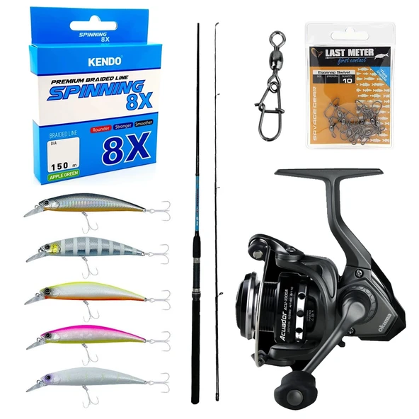 YekOutdoor Okuma Spin Olta Seti Okuma G-Power Spin 8' 240cm 15-40 gr 2 Parça Spin Kamışı&Okuma Acuador ACU-3000A 3+1BB Olta Makinesi ürün görseli 1