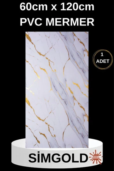 Renkli Duvarlar Alternatif Kaplama UV PVC Mermer Panel SimGold 1 Adet 60x120cm Ev Ofis Otel Duvar Kaplama Paneli ürün görseli 1