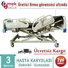 3 Motorlu ABS Tabanca Ve Asansörlü Hasta Karyolası + 4 Parçalı Yatak ürün görseli 1