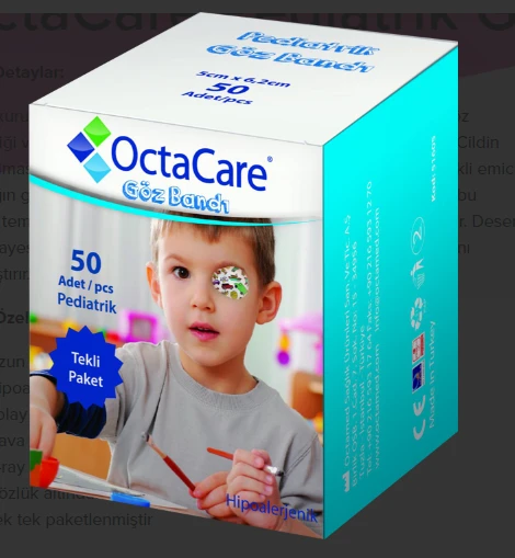 OctaCare Pediatrik Göz Pedi Erkek 5 cm x 6,2 cm 50 Adet ürün görseli 1
