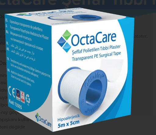OctaCare Şeffaf Tıbbi Plaster(PE) 5 m x 5 cm 1 Adet ürün görseli 1