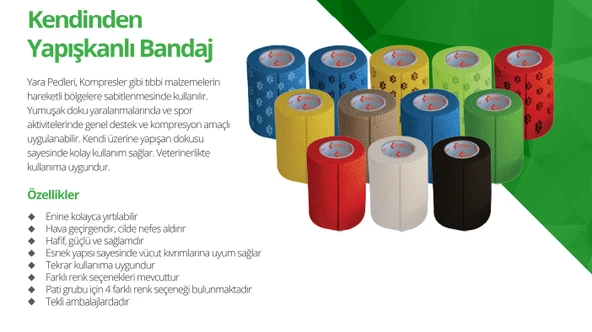 OctaCare Kendinden Yapışkanlı Bandaj Koban Bandaj 10 cm x 4,5 m  Mavi Renk 12 Adet ürün görseli 1