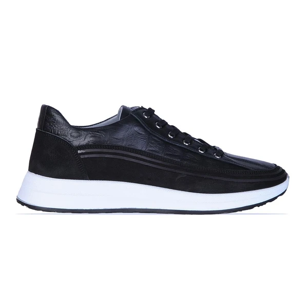 Dropland 9141 Siyah Nubuk Deri Erkek Sneaker Ayakkabı ürün görseli 1