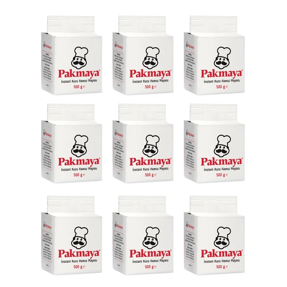 Pakmaya Instant Kuru Hamur Mayası 500 gr x 9 Adet ürün görseli 1