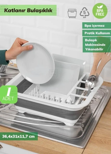 Bulaşıklık Katlanır Tabaklık Bardaklık Silikon Tabaklık Bpa Free ürün görseli 1