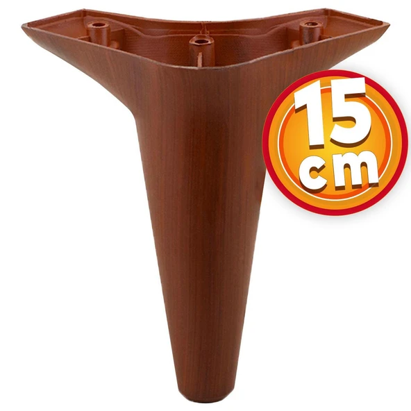 Mobilya Kanepe Koltuk Tv Ünitesi Baza Yükseltici Ayağı Ayakları 15 Cm Ahşap Desenli Kahverengi Ayak ürün görseli 1