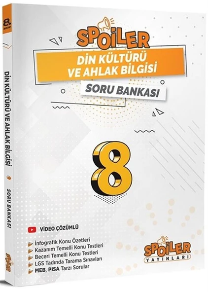 SPOİLER 8.SINIF DİN KÜLTÜRÜ SORU BANKASI ürün görseli 1