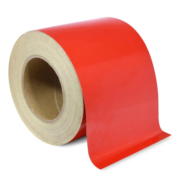 Reflektörlü Reflektif Fosforlu Şerit Bant Kırmızı Düz İkaz Bandı 12 cm x 1 Metre ürün görseli 1