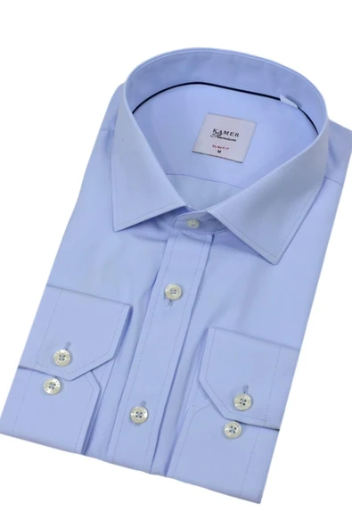 Erkek Slim Fitt Uzun Kol Kulplu Gömlek 2396 BGL-ST04379 ürün görseli 1