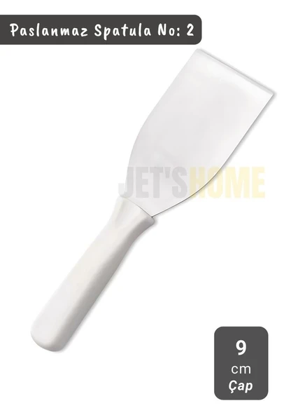 Börek Kesici Paslanmaz Çelik Pasta Spatulası Pizza Kesici Paslanmaz Saplı No:2 Çap 9 cm ürün görseli 1