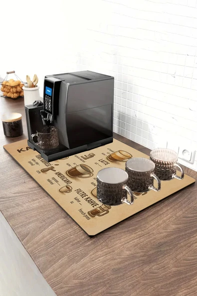 Valerine Life Barista Matı Sıvı Geçirmez Büyük Boy XXL Kahve Barı Espresso Kahve Makinesi Pad 40x90cm 27250224 ürün görseli 1