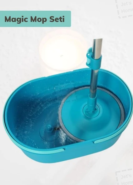 Turbo Disk Mop Seti Döner Başlıklı Temizlik Seti Temizlik Kovası ürün görseli 1