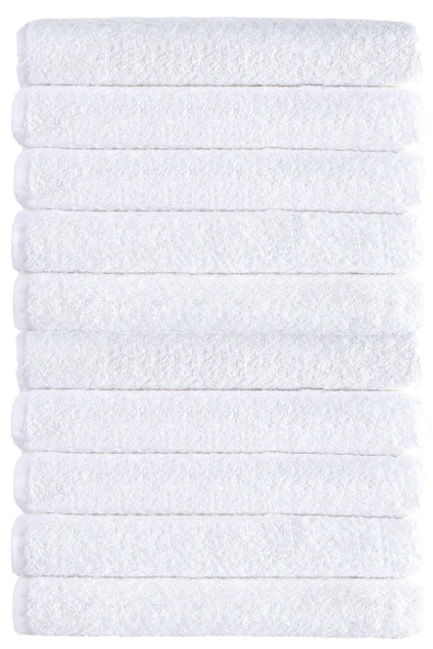 10 lu Otel Banyo Havlusu Pamuklu 70X145 Cm Beyaz 16/1 Avs 440 Gr ürün görseli 1