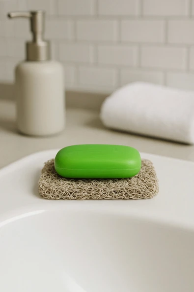 Valerine Life Gri Sabunluk Kaymaz Kıvırcık Lif Dokulu Hızlı Kuruyan Su Tahliyeli Sabun Altlığı 7x11cm 3 Adet ürün görseli 1
