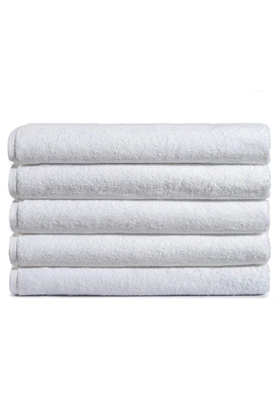 5 li Otel Banyo Havlusu %100 Pamuklu 70X150 Cm Beyaz 20/2 Ring 500 Gr ürün görseli 1