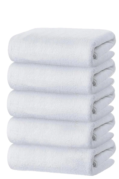 5 li El Yüz Otel Havlusu 50x90 Cm Beyaz 20/2 Ring 300 Gr ürün görseli 1