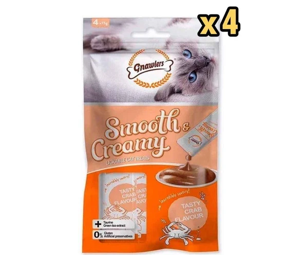 Gnawlers Krema Kedi Ödülü Somonlu Yengeçli 4x15 Gr x 4 Adet ürün görseli 1