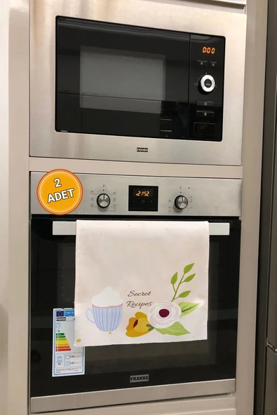 Valerine Life Gizli Tarifler Mutfak Kurulama Fırın Beyaz El Havlusu %100 Pamuklu 35x50cm 2 Adet ürün görseli 1