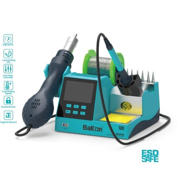 Bakon BK602S 90w İntelligent Isı Ayarlı 2 in 1 Havya İstasyonu ürün görseli 1
