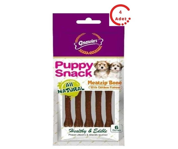 Gnawlers Chicken Flavor Meat Bone Köpek Ödülü 6 Lı x 4 Adet ürün görseli 1