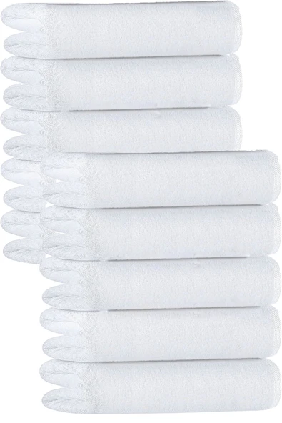 10 lu Otel Banyo Havlusu %100 Pamuklu 70X150 Cm Beyaz 20/2 Ring 600 Gr ürün görseli 1