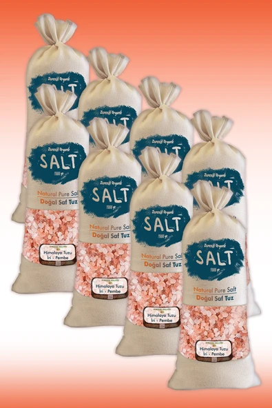 Tuzu Iri Tane Granül Pembe Renk 8 Kg. 8 Adet Bez Torbada ürün görseli 1