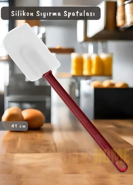 Silikon Spatula Karıştırma Spatulası Sıyırma Spatulası Isıya Dayanıklı Asma Delikli Büyük Boy 41 cm ürün görseli 1