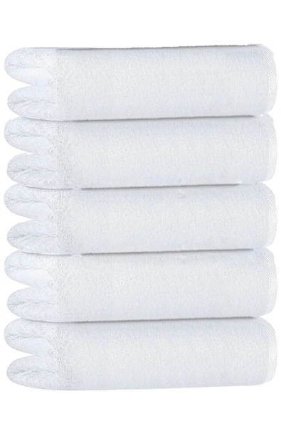 5 li Otel Banyo Havlusu %100 Pamuklu 70X150 Cm Beyaz 20/2 Ring 600 Gr ürün görseli 1