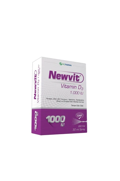 Newvit Vitamin D3 1000IU 30ml Sprey ürün görseli 1