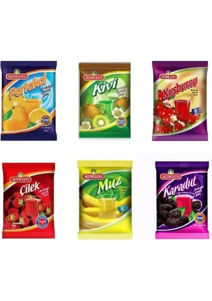 TALAS Altıncezve Toz İçecek 250 G 6 lı Paket_Portakal-Kivi-Kuşburnu-Çilek-Muz-Karadut ürün görseli 1