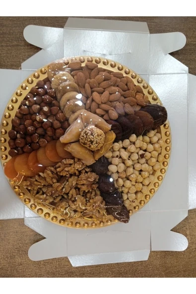 TALAS Kuruyemiş Karışık Kuru Meyve ve Kuruyemiş Tabağı Yuvarlak 1 KG ürün görseli 1