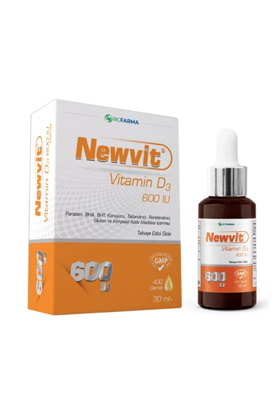 Newvit Vitamin D3 600 IU 30ml Damla ürün görseli 1