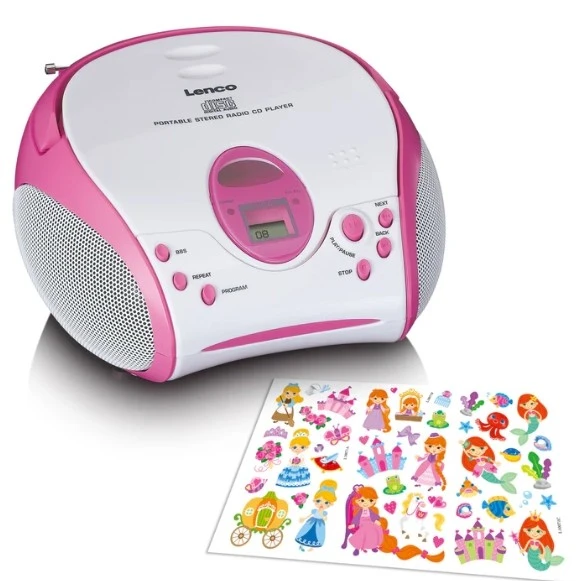 LENCO SCD-24PK kids - CD çalarlı taşınabilir stereo FM radyo - Pembe ürün görseli 1