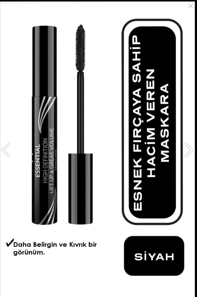 Golden Rose Essential High Definition & Lift Up&great Volume Mascara Black - Hacim Veren Maskara ürün görseli 1