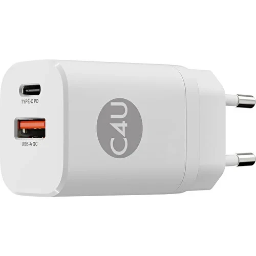 Case 4U 2 Portlu Type-C + USB-A Çıkışlı 30W Şarj Cihazı - BAT30 ürün görseli 1