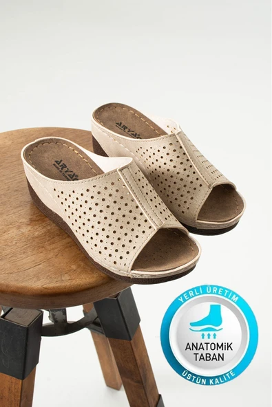 Albishoes Nicky Kadın Kalın Taban Yumuşak 6 CM Gizli Dolgu Topuk Anne Kadın Ev Terlik Günlük Terlik ürün görseli 1