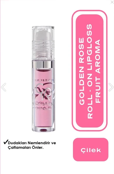 Golden Rose Roll On Lipgloss No:01 Strawberry - Meyveli Dudak Parlatıcısı ürün görseli 1