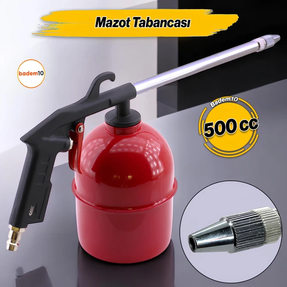 Havalı Mazot Püskürtme Tabancası 500 cc Metal Gövdeli 500 ml Mazot Püskürtme Temizleme Pompa ürün görseli 1