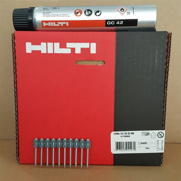 Hilti Gx 3 Gazlı Tabanca Çivisi 2.7 mm 1200 Adet GC 42 Gaz Tüpü Dahil ürün görseli 1